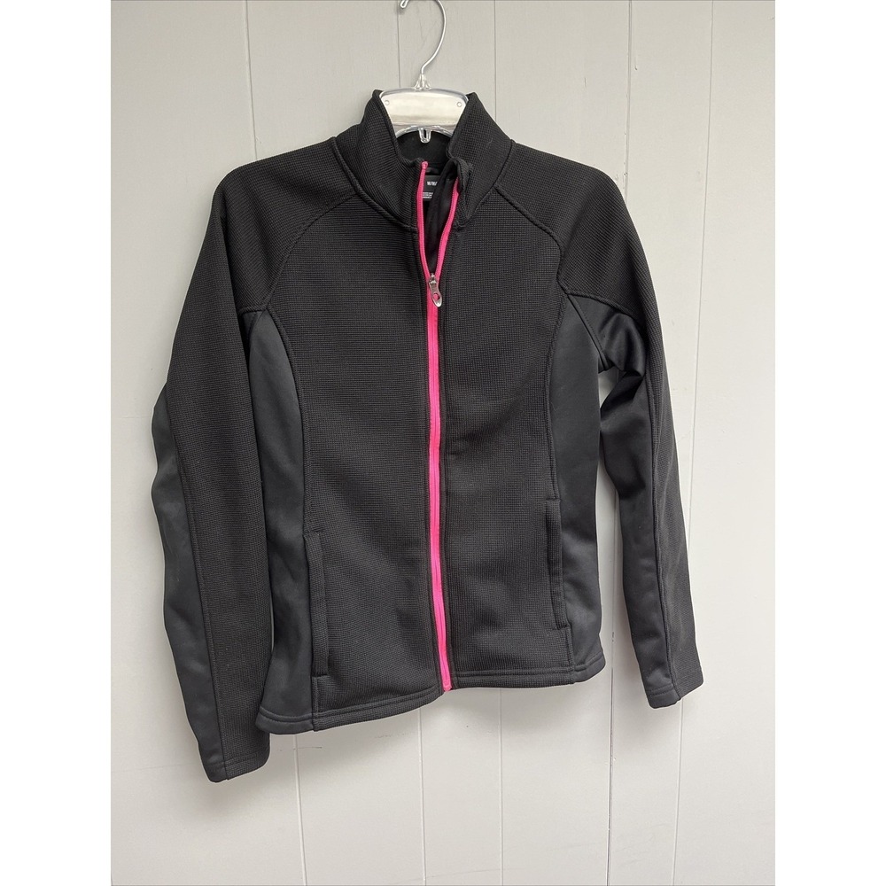 Spyderā Knit Full Zip Up Jacket Black Pink Medium EUC